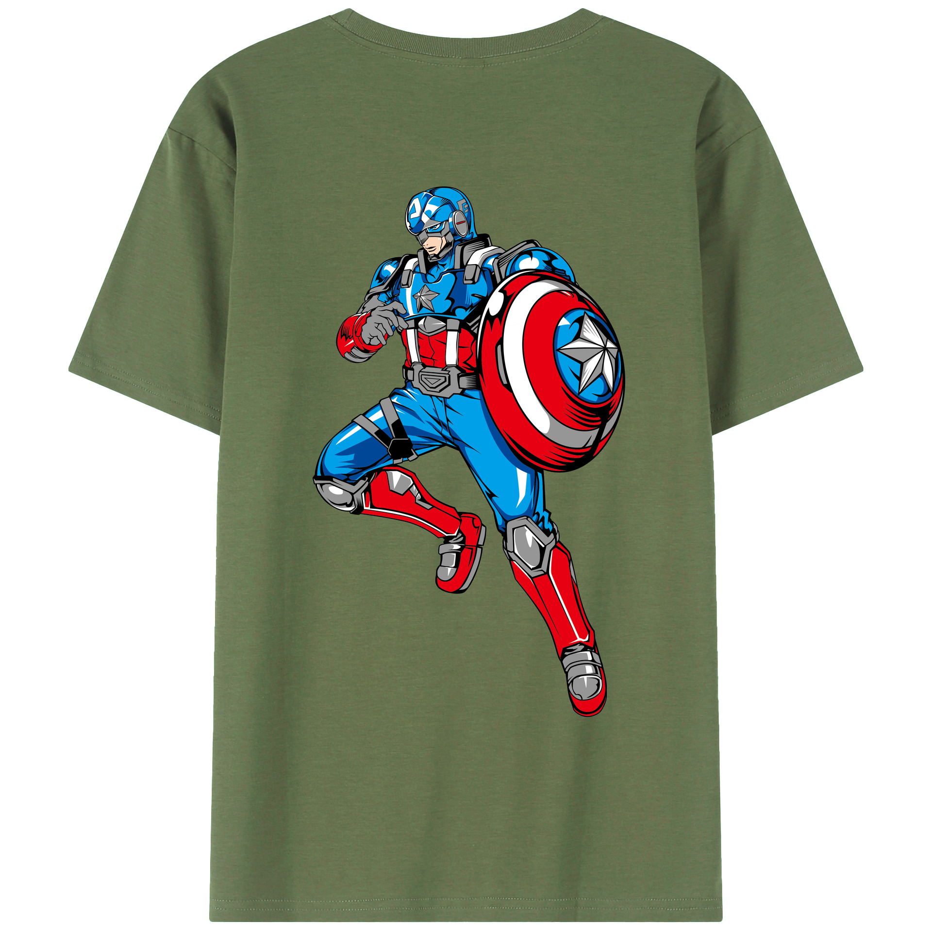 （画像用） アベンジャーズ The Avengers 綿100％ メンズ半袖Tシャツ（バックプリント） 通気性